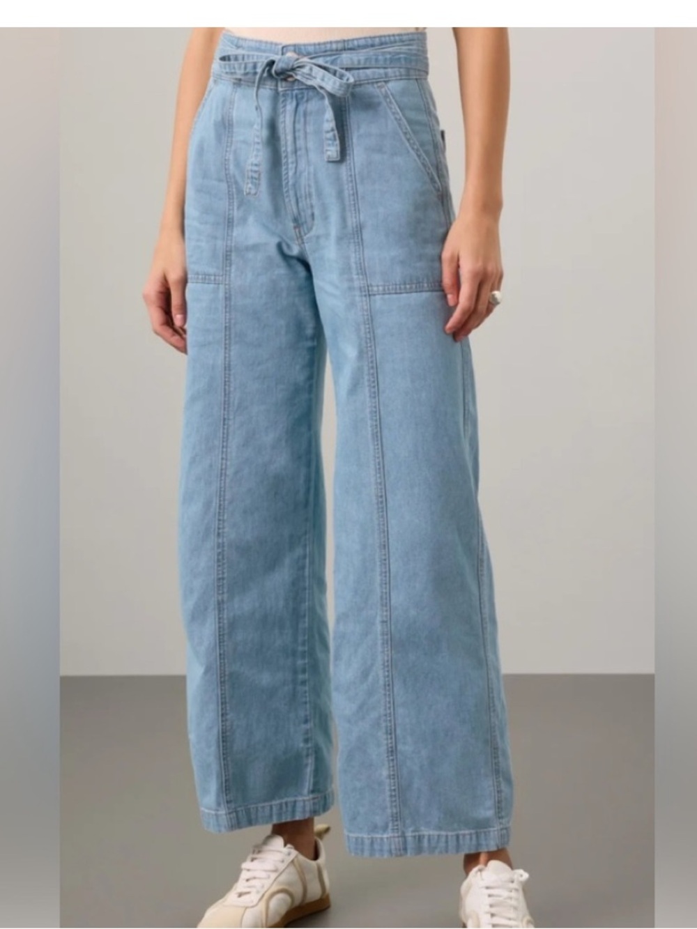 Hudson Jeans Light Blue Tie-Waist Wide Leg Jeans